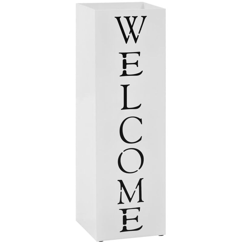 

Happyshopping - Paraguero diseno Welcome acero blanco