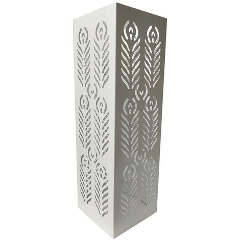 Gris Paragüero diseño moderno metal 15,50 x 15,50 x 49 cm blanco y gris. 