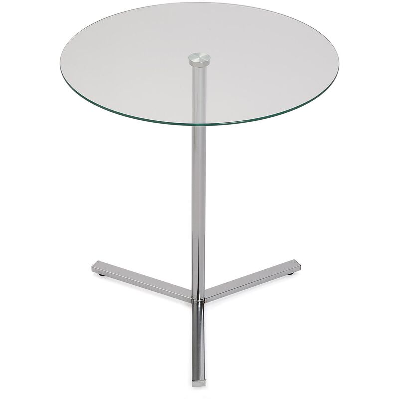 

Versa Bude Mesa Auxiliar. Moderna Mesilla Baja, 56x50x50cm - Plateado