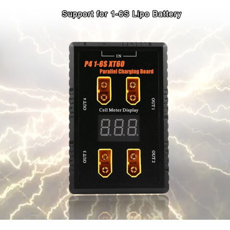 Parallel-Ladeplatine für 1-6S LiPo-Akkus mit 40-A-Eingang und XT60-Anschluss