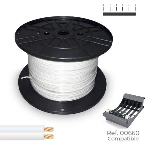 Parallelkabel 2 x 0,50 mm² weiß 500 m. (mittlere Spule)