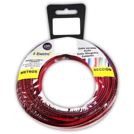 Parallelkabeltrommel 2x1,5mm Rot/Schwarz 15m (Audio)