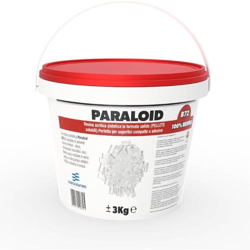 Chemica Solutions - Paraloid B72 resine acrylique 100% solide, consolidateur anti-infiltration 3Kg