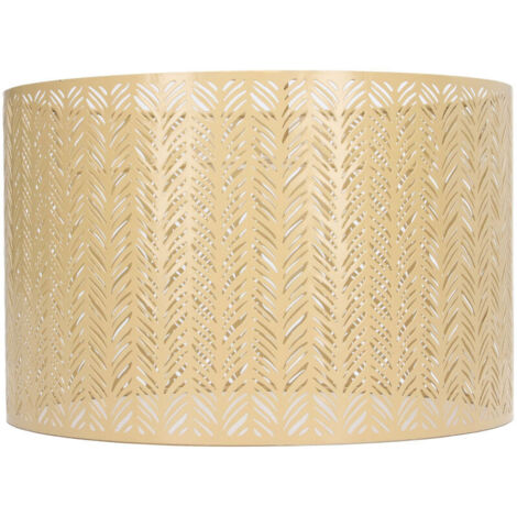 Paralume a tamburo E27 E14, clip a forma di foglia di abete, copriparalume decorativo in metallo perforato per lampade da soffitto, da parete e da tavolo, oro