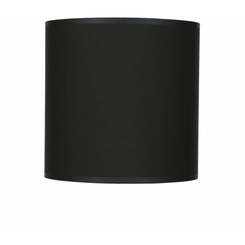 Image of Licht-erlebnisse - Paralume dalla forma cilindrica Abat-jour dal design elegante per lampada da terra in tela di color nero - Nero, oro