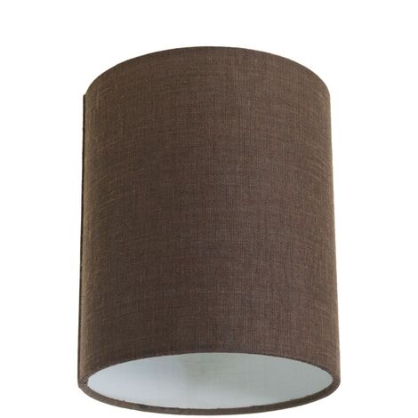 Paralume Cilindro in tessuto con attacco E27 - 100% Made in Italy  Camelot marrone