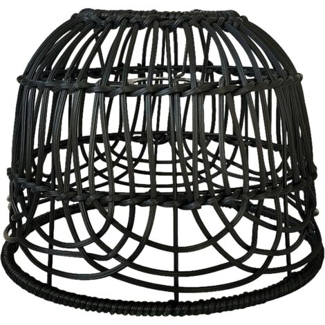 Paralume creativo scandinavo, lampada a sospensione in vimini intrecciato a forma di goccia, copertura per lampada a sospensione da sala da tè, nero