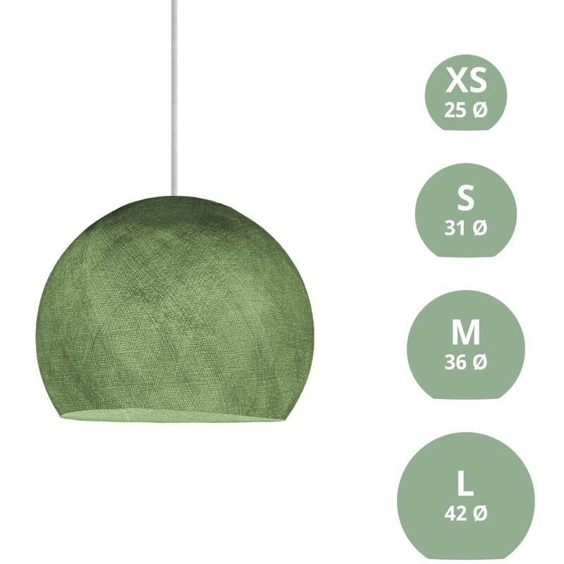 Image of Paralume Cupola in filo - 100% fatto a mano Poliestere Verde oliva - s - ø 31 cm - Poliestere Verde oliva