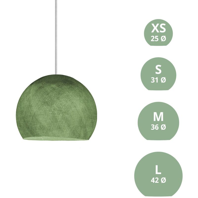 Image of Paralume Cupola in filo - 100% fatto a mano XS - Ø 25 cm - Poliestere Verde oliva - Poliestere Verde oliva
