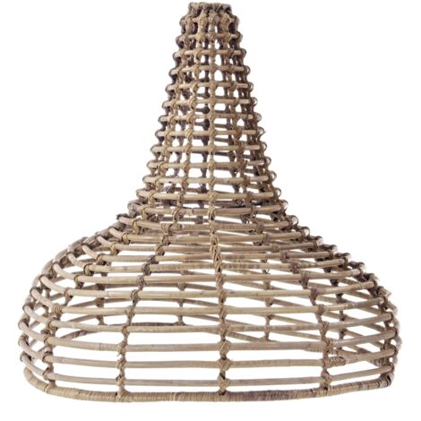 Paralume "Doson" in acciaio e rattan -Modello 548 (40x40x51)