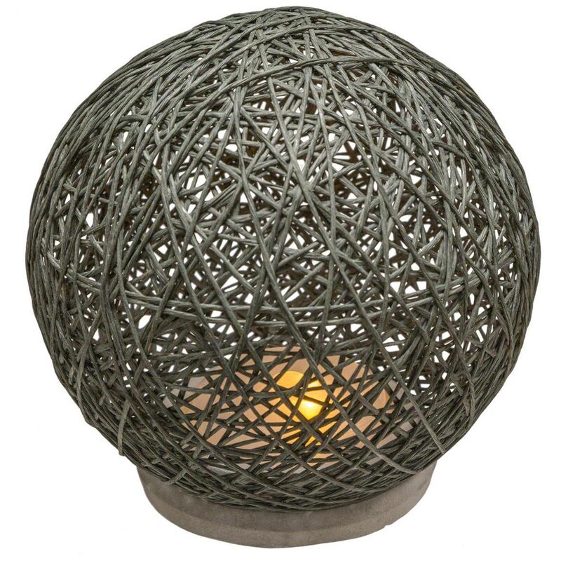 Image of Atmosphera - Lampada led hady grigio h18,5cm - paralume grigio cemento, carta, cemento, dimensioni d. 18,5 x h. 20 cm créateur d'intérieur - Grigio