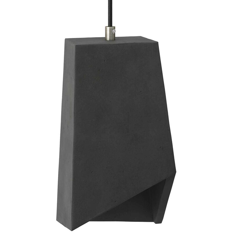 Image of Paralume in cemento Prisma per lampada a sospensione, completo di serracavo e portalampada E27 Cemento scuro - Cemento scuro