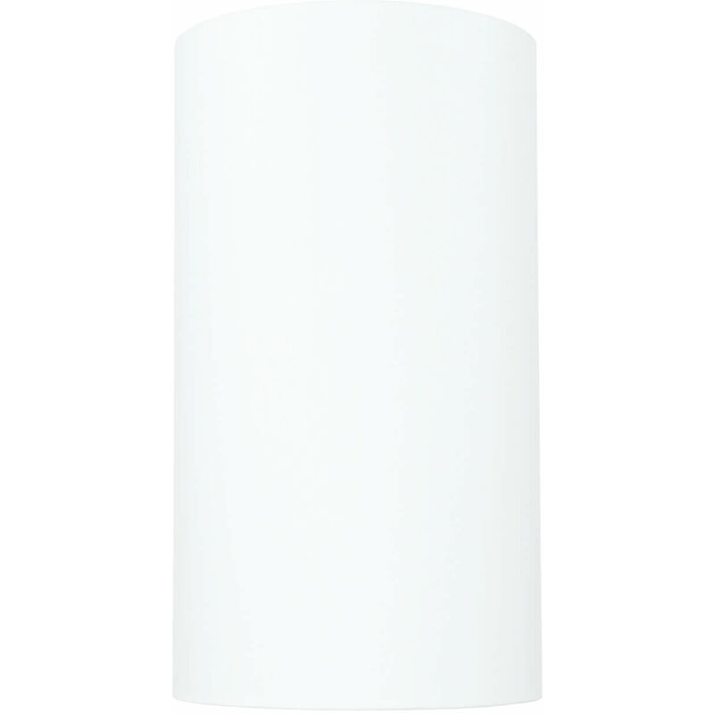 Image of Paralume cilindrico dal design moderno elegante in stoffa color bianco per lampada da terra con attacco E27 Ø18,5cm - Bianco