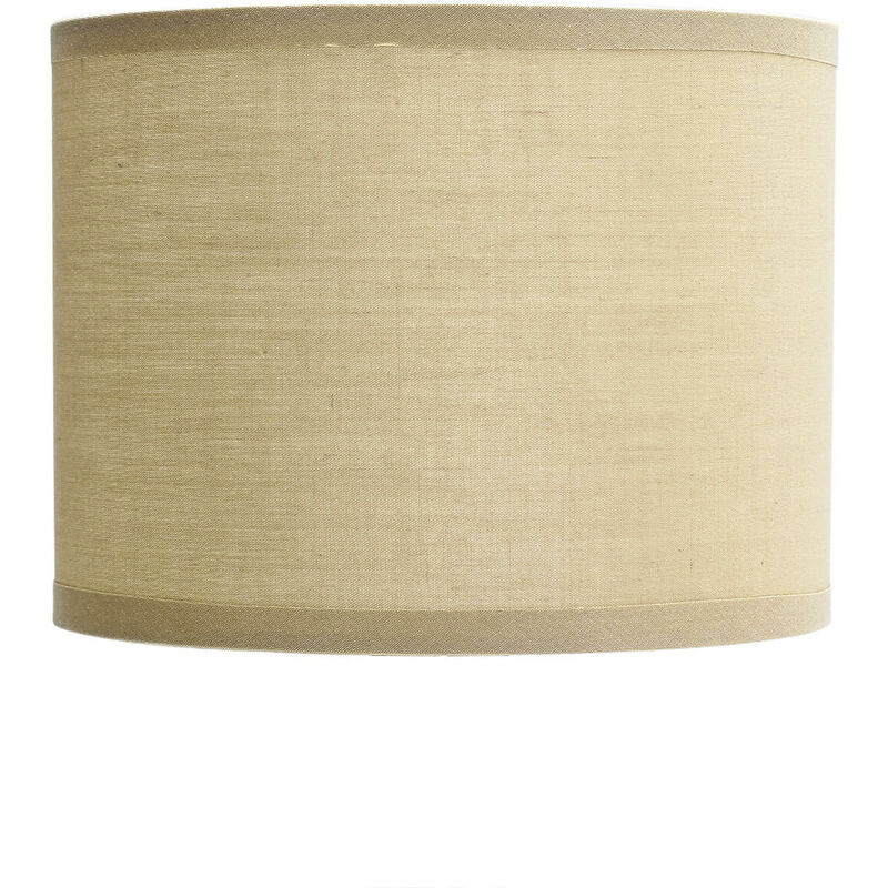 Image of Paralume cilindrico in tela color crema dal design moderno stile scandinavo Ø17cm per lampada da tavolo con attacco E14 - Crema