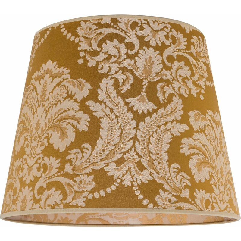 Image of Paralume in stoffa color oro con motivo barocco Abat-jour per lampada a sospensione con attacco E27 - Oro