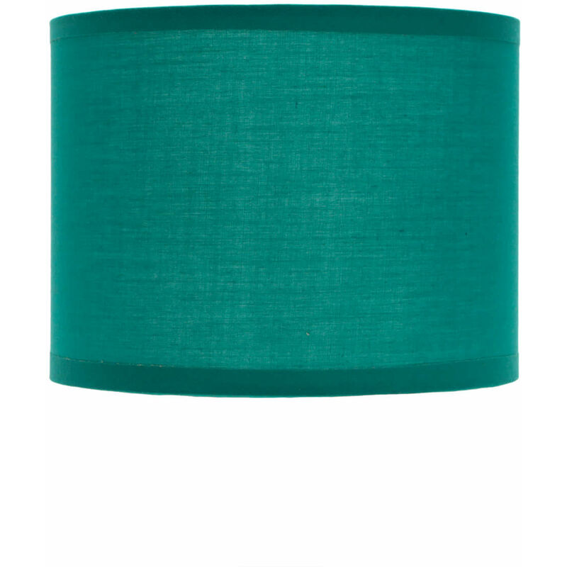 Image of Paralume in tela color verde petrolio dal design moderno in stile scandinavo Ø17cm per lampada da tavolo con attacco E14 - Benzina