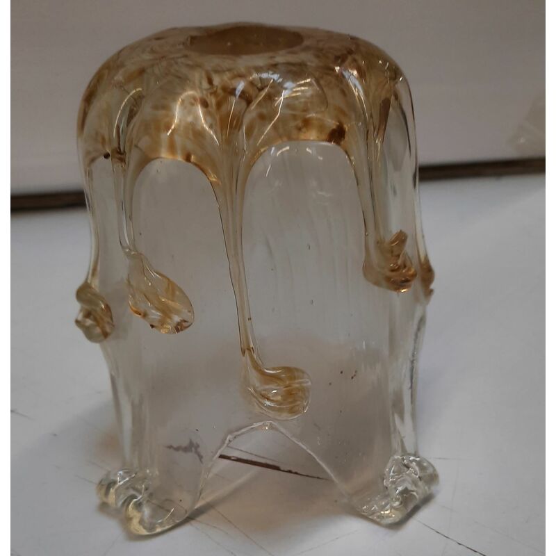 Image of Paralume in vetro per lampada da applique E14 Lampada da tavolo Ø13,5cm - Chiaro, arancio-marrone