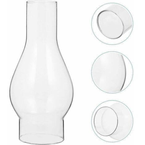 Paralume in vetro trasparente per lampada a olio, paralume in vetro per lampada a cherosene, paralume per lampada a cherosene, accessori sostituibili (dimensioni: piccola)