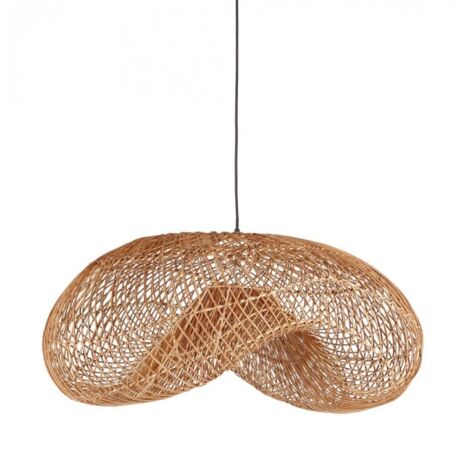 Paralume "Kadin" in rattan e metallo con kit elettrico 81x56
