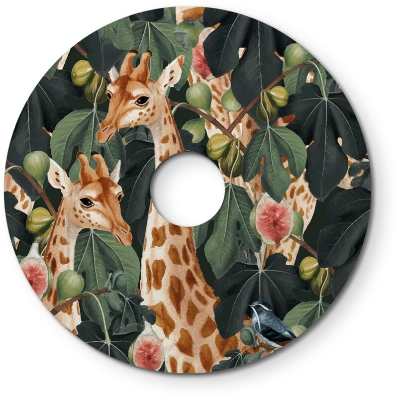 Image of Paralume mini piatto Ellepì con animali della giungla 'Wildlife Whispers', diametro 24 cm - Made in Italy Animali Giraffe - Animali Giraffe