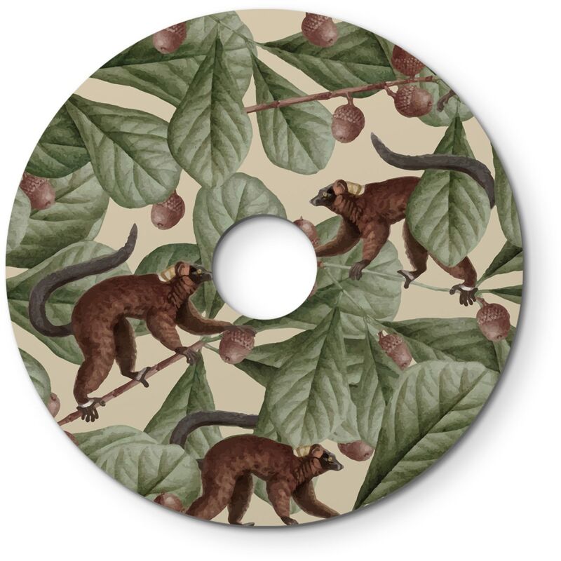 Image of Creative Cables - Paralume mini piatto Ellepì con animali della giungla 'Wildlife Whispers', diametro 24 cm - Made in Italy Animali Lemuri - Animali