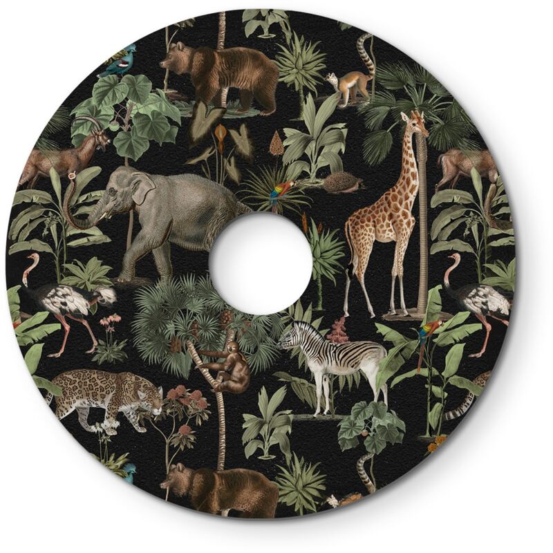 Image of Paralume mini piatto Ellepì con animali della giungla 'Wildlife Whispers', diametro 24 cm - Made in Italy Animali Giungla - Animali Giungla