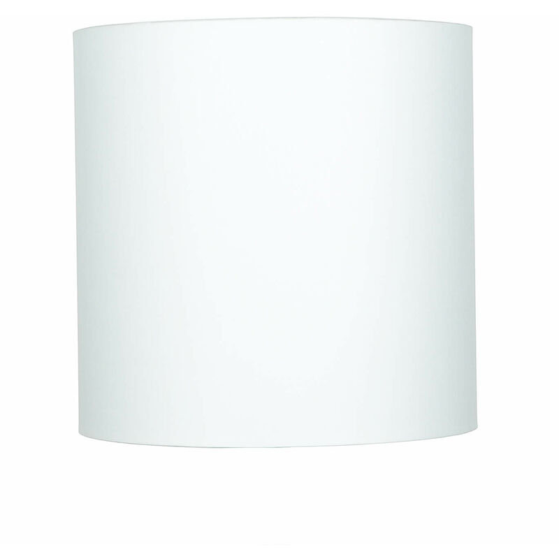 Image of Paralume cilindrico dal design moderno elegante in stoffa color bianco per lampada da terra con attacco E27 Ø25,5cm - Bianco