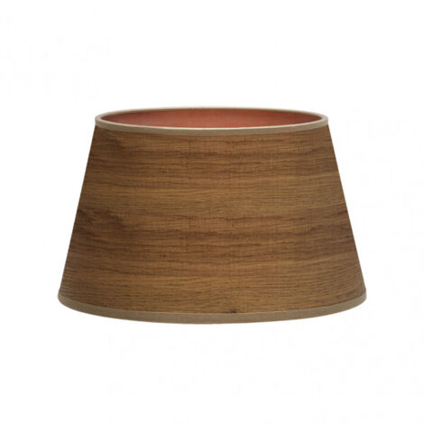 Paralume salma e27 legno scuro 40dx30dx25h   conica abierta