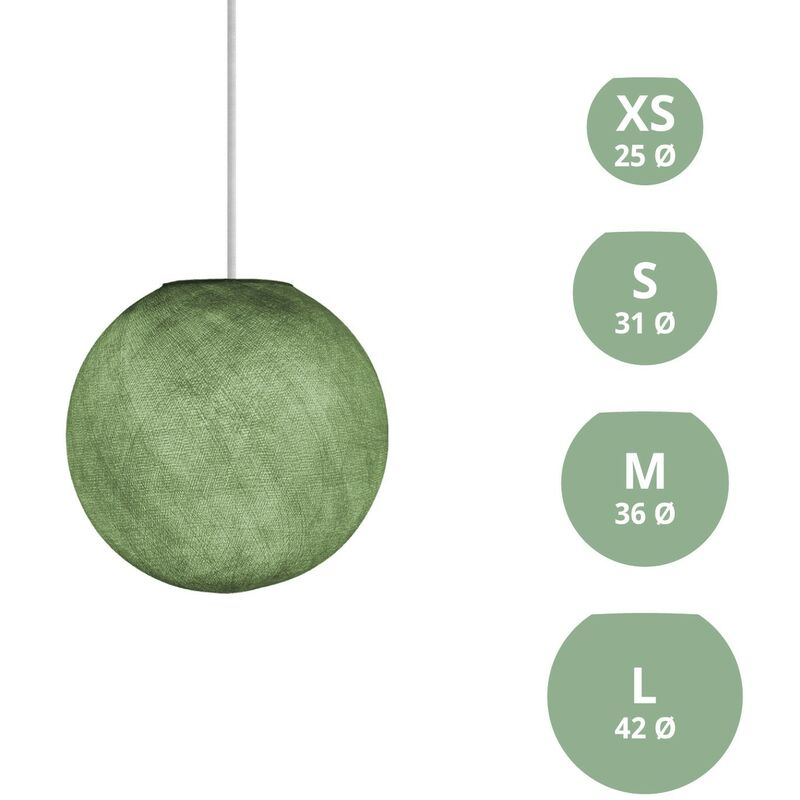 Image of Paralume Sfera in filo - 100% fatto a mano xs - ø 25 cm - Poliestere Verde oliva - Poliestere Verde oliva