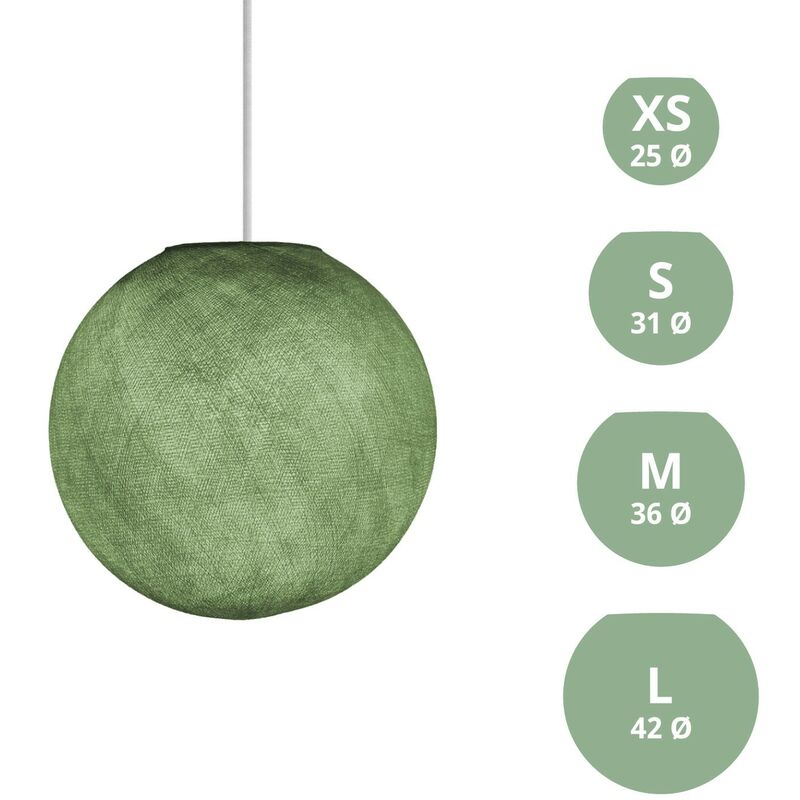 Image of Paralume Sfera in filo - 100% fatto a mano Poliestere Verde oliva - s - ø 31 cm - Poliestere Verde oliva
