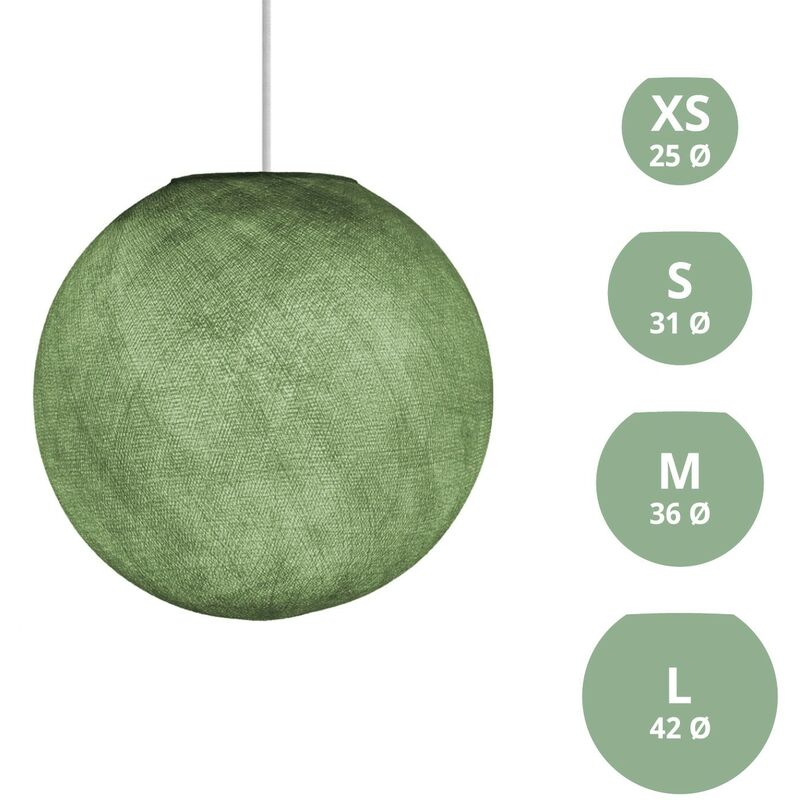 Image of Paralume Sfera in filo - 100% fatto a mano Poliestere Verde oliva - M - Ø 35 cm - Poliestere Verde oliva