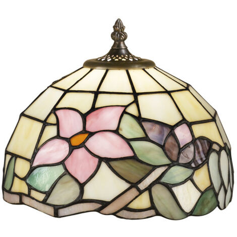 Paralume Tiffany In Vetro Decorato Multicolor D. 25Cm