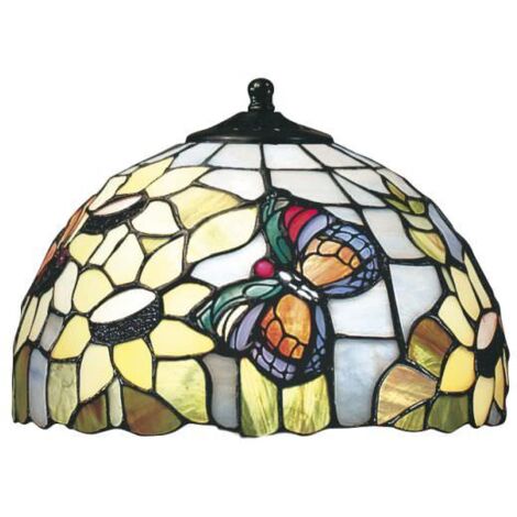 Paralume Tiffany In Vetro Decorato Multicolor D. 26Cm