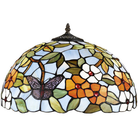Paralume Tiffany In Vetro Decorato Multicolor D. 40Cm