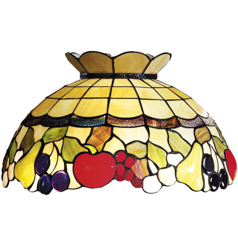 Paralume Tiffany In Vetro Decorato Multicolor D. 55Cm