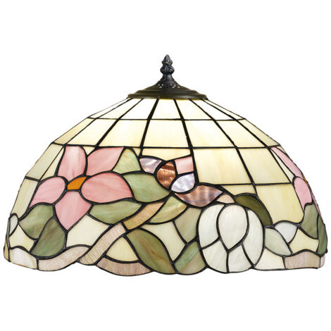 Paralume Tiffany Vetro Decorato Multicolor D. 40Cm