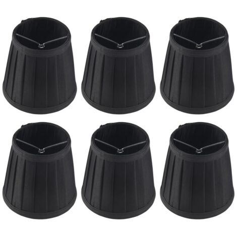 Paralumi a clip per lampadari a candela, plafoniere, lampade a sospensione, lampade da tavolo, lampade da terra, 6 pezzi, nero