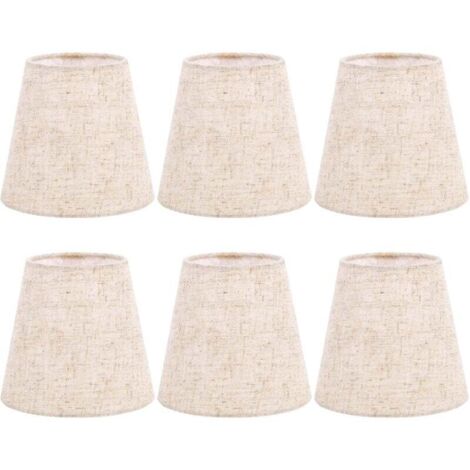 Paralumi a clip, set da 6 per lampadine a candelabro, applique da parete in tessuto, lampadario, lampada da tavolo