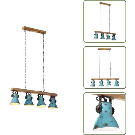 Paralumi - vidaXL Lampada da Soffitto 25 W Blu Anticato 90x24x111 cm E27 - Lampadine E27
