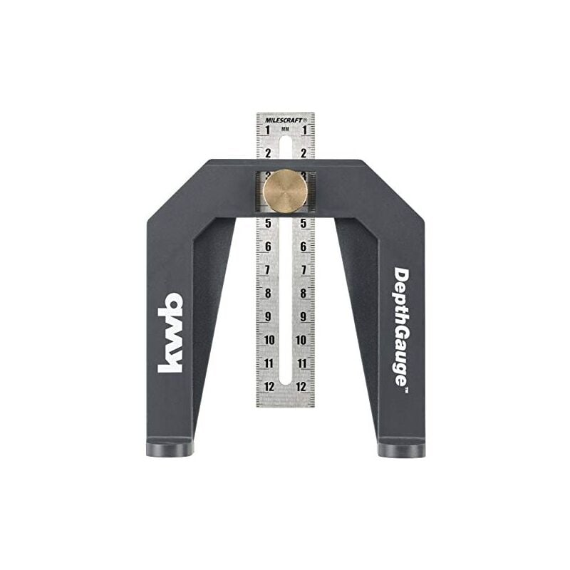 KWB - 092100 jauge de profondeur pour fraisage supérieur et scie circulaire de table avec 2 échelles de mesure en cm et en pouces