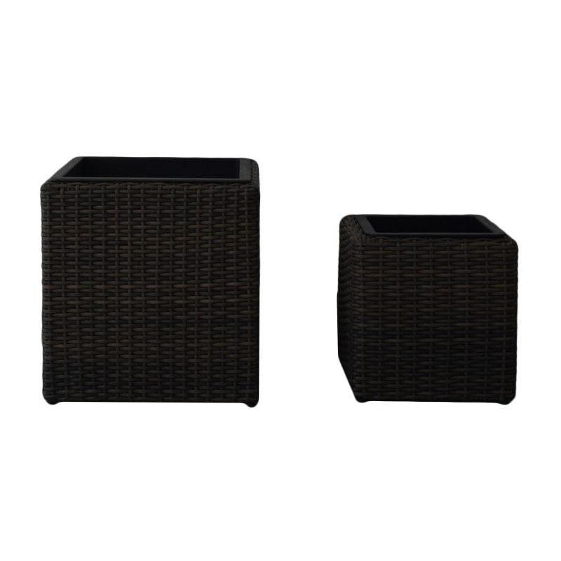 

Arauca Pack 2 maceteros ratan sintético premium marron grisáceo 2 tamaños diferentes - Kiefer Garden