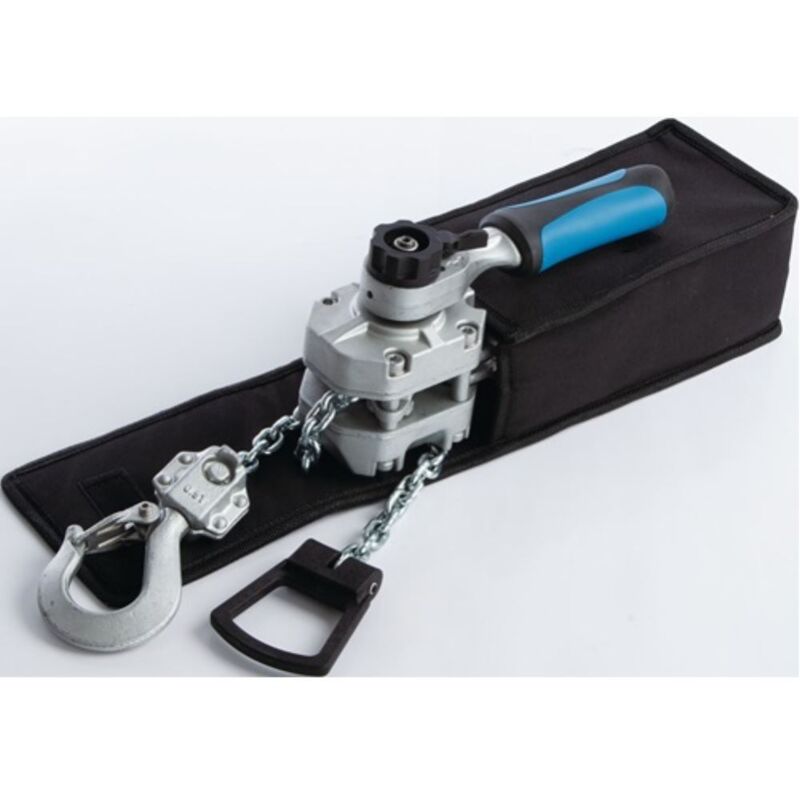 Paranco a leva Trgf.250kg Hubh.1.5m con freno a pressione di carico automatico alloggiamento in alluminio pressofuso