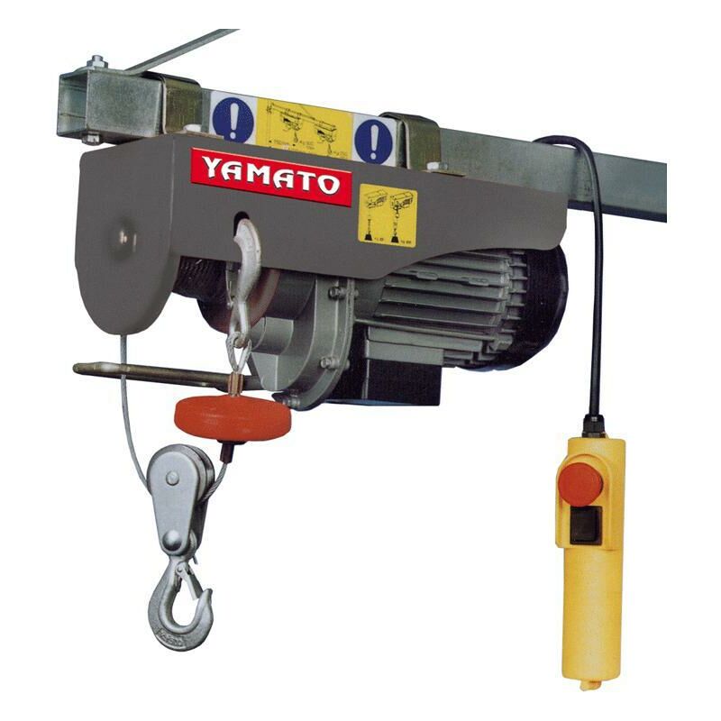 Paranco Elettrico Portata 250-500Kg Montacarichi Cavo Acciaio 4,2 Mm 900 w - Yamato