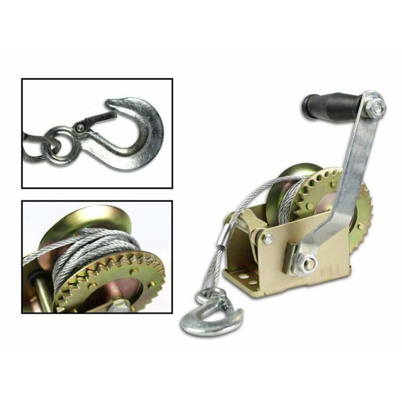 Trade Shop Traesio - Paranco Manuale 600 Lb Con Cavo In Acciaio 8 Metri Sollevatore Verricello -