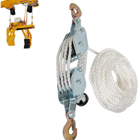 Paranco manuale - capacità di carico 2200 libbre - con cavo Bowden universale da 20 m - altezza di sollevamento massima 2,5 m - argano con puleggia di guida