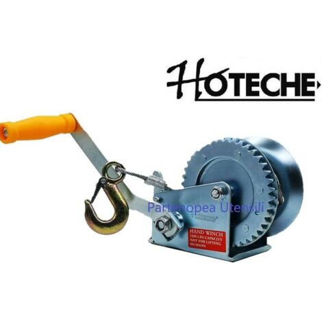 PARANCO MONTACARICHI VERRICELLO GANCIO MANUALE ARGANO 600 LB CAVO ACCIAIO 6 MT