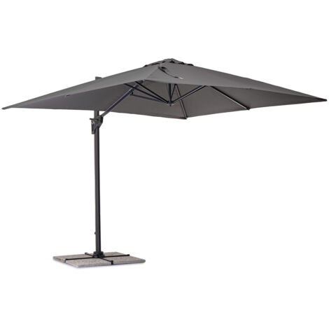 Parapluie 3x3 anthracite/gris à bras en aluminium
