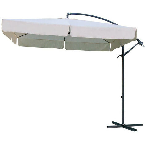 Parapluie à 2,5x2,5 mètres du jardin beige avec poteau latéral Clelia