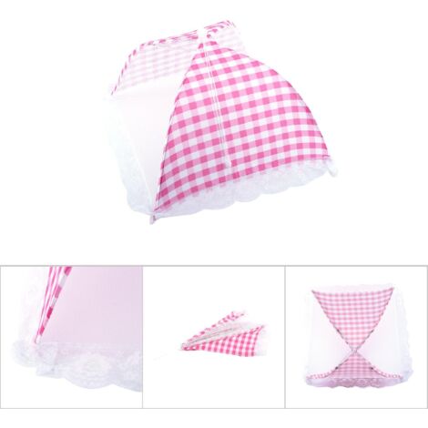 Parapluie anti-insectes extensible pour nourriture, dôme pop-up moustiquaire BBQ cuisine rose