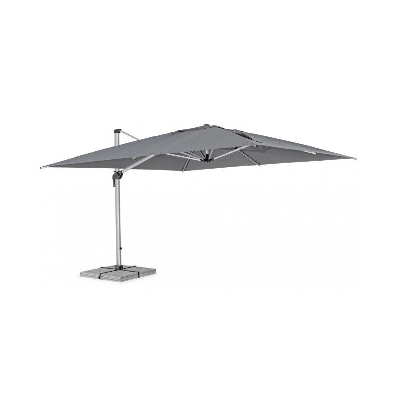 Parapluie Ines 4 x 4 bras Gris avec mât pivotant